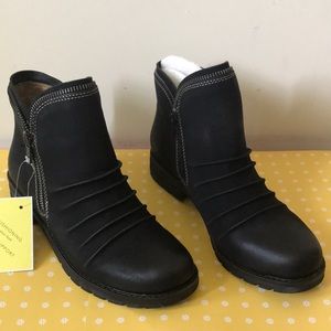Women's Black Ankle Boots with Stitch Detail